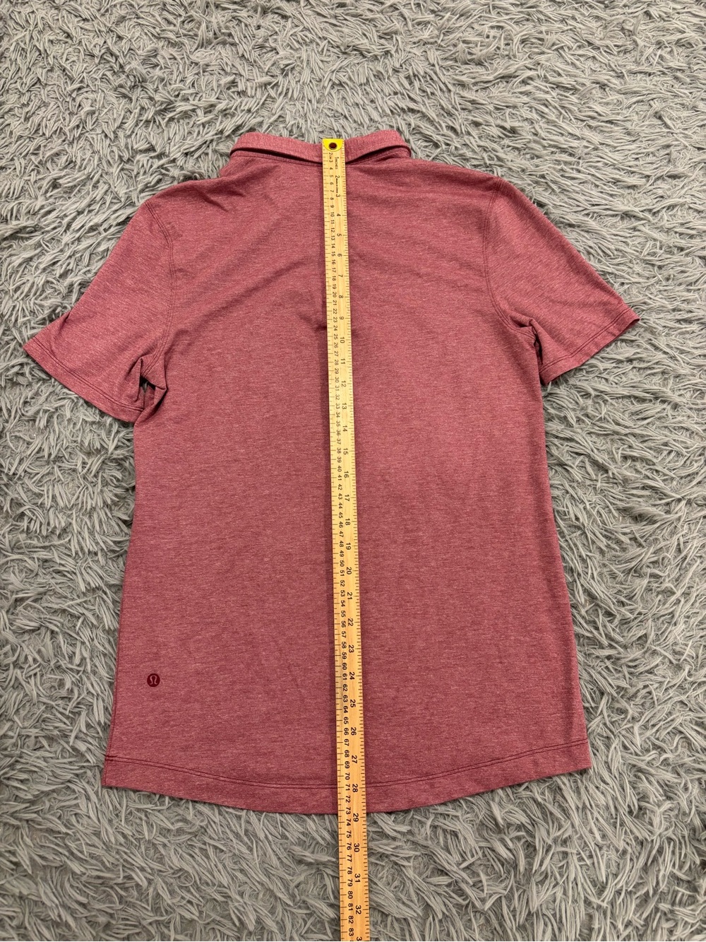 Lululemon Evolution Polo Shirt Men Small Red Golf Performance Lightweight Preppy - Picture 9 of 9